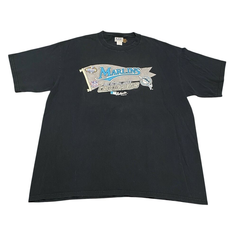 Vintage Miami Marlins MLB Tee Shirt National League Champions XL Lee Sports
